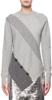 Thumbnail for your product : Paneled Wool-Cashmere Asymmetric Sweater, Gray