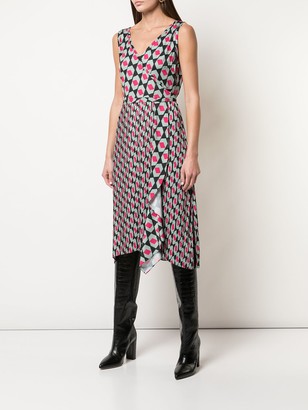 Diane von Furstenberg Wrap Front Geometric Print Dress