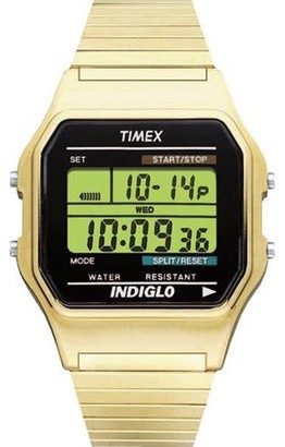 Timex Men's Classic Digital Stainless Steel Gold-Tone Expansion Band Watch