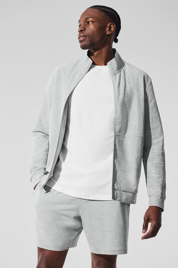Alo | Conquer Max Mock Neck Full Zip Jacket in White Size: Small