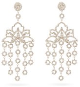 Thumbnail for your product : Etro Lotus Crystal-embellished Clip Earrings - Silver