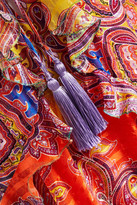 Thumbnail for your product : Etro Cold-shoulder Lace-up Silk-jacquard Maxi Dress