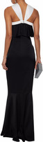 Thumbnail for your product : Rachel Zoe Amanda Two-tone Layered Crepe De Chine Gown