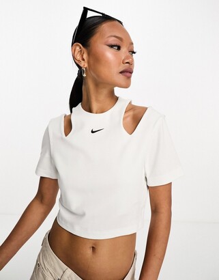 nike mini swoosh crop top