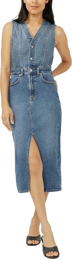 Silver Jeans Co. Women's Denim Vest Midi Dress