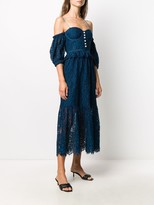 Thumbnail for your product : Self-Portrait Lace Off-Shoulder Flared Dress