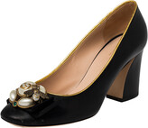 Thumbnail for your product : Gucci Black/Gold Leather Bee Pearl Pumps Size 38