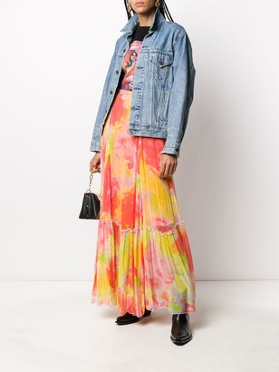 Pinko Abstract Pleated Long Skirt