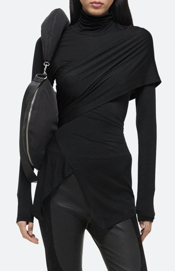 Helmut Lang Protection Draped Asymmetric Turtleneck Top