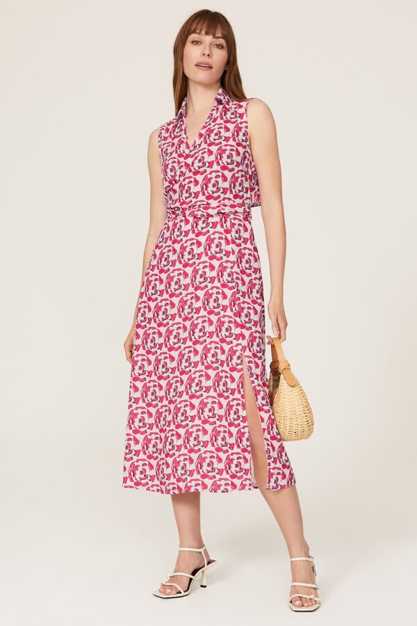 Thakoon x RTR Pop Art Wrap Dress Pink-white-print