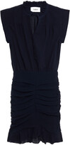 Thumbnail for your product : BA&SH Isa Ruched Textured-gauze Mini Dress