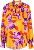 Thumbnail for your product : MSGM floral printed tie neck blouse
