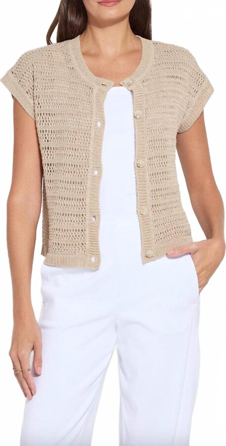 Lysse Brisa Linen Mesh Sleeveless Cardigan