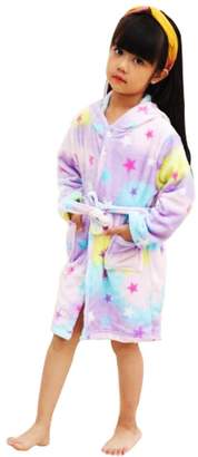 WDA Kids Unicorn Costumes Animal Pajamas Bathrobe Fleece Robes for Children