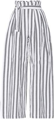 Three Graces London Striped linen and cotton trousers