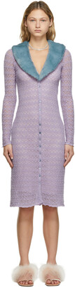 Blumarine Purple Wool Knit Cardigan Dress