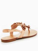 Thumbnail for your product : Head Over Heels Lizza 3D Floral Flat Sandal - Nude