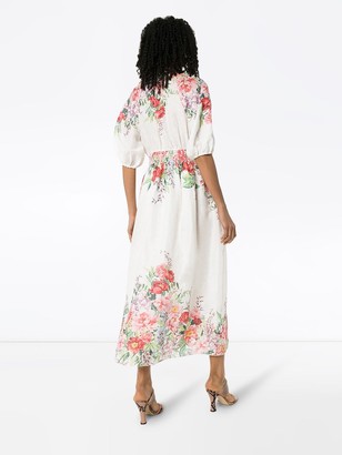 Zimmermann Floral-Print Shirred Maxi Dress