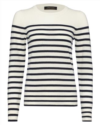 Jaeger Cashmere Breton Stripe Sweater