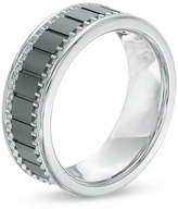 Thumbnail for your product : Zales Men's 8.0mm Wedding Band in Black Ceramic with Stainless Steel