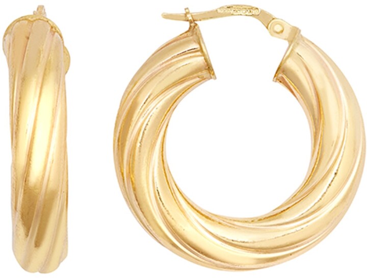 AURUM.Ldn - 9ct Gold Chubby Twist Hoops - ShopStyle Earrings