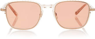 Garrett Leight Pier 50 Square-Frame Rose Gold-Tone Glass Sunglasses