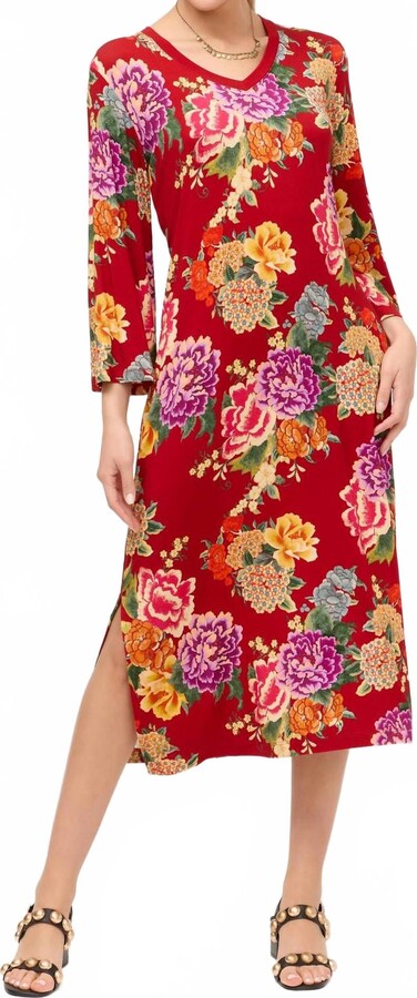 Johnny Was Janie Favorite Kimono Sleeve Tee Dress In Ryuu Flower