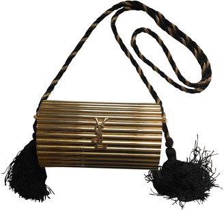 ysl gold metallic clutch