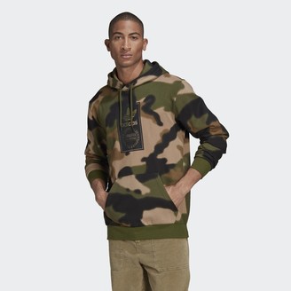 adidas Camo Allover Print Hoodie Wild Pine M Mens - ShopStyle