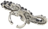 Thumbnail for your product : Roberto Cavalli Gunmetal Swarovski crystal lizard ring