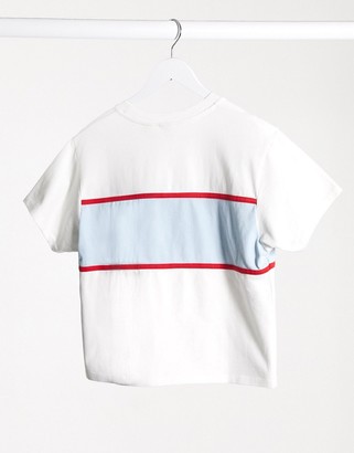 Levi's serif logo color block t shirt in white