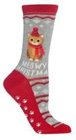 Thumbnail for your product : Hot Sox Women's Novelty Meowy Christmas Non-Skid Crew Socks