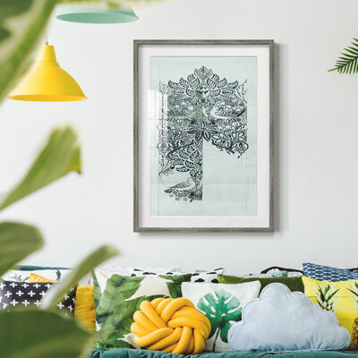 Wexford Home Vintage Abstract Print CXLVI -Framed Print