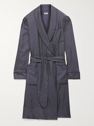 Paul Stuart Piped Puppytooth Cashmere Robe