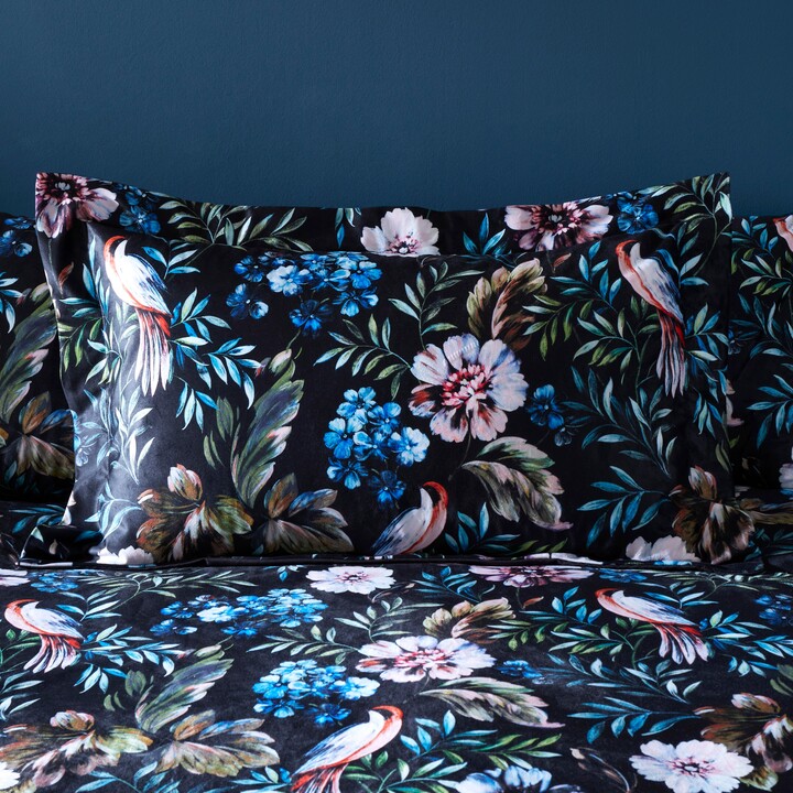 Dunelm Paradise Bloom Black Oxford Pillowcase Black ShopStyle Bed Skirts & Daybed Covers