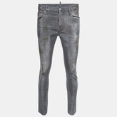 Thumbnail for your product : DSQUARED2 Grey Distressed Studded Denim Slim Fit Jeans M Waist 34"