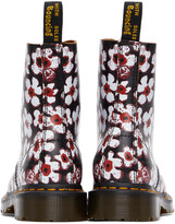 Thumbnail for your product : Dr. Martens Black & Red Floral 1460 Pascal Boots