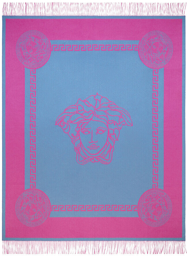 Versace Home Medusa Rap Throw Pink/Turquoise ShopStyle