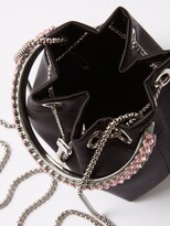 Thumbnail for your product : Jimmy Choo Bon Bon Micro Crystal-embellished Satin Bucket Bag - Black
