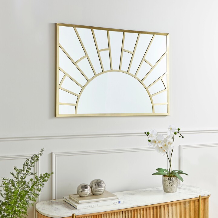 Dunelm Sun Rays Rectangle Overmantel Wall Mirror Gold ShopStyle