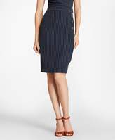 Thumbnail for your product : Brooks Brothers Pinstripe Faux-Wrap Slim Skirt
