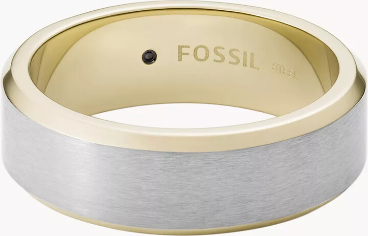 Fossil All Stacked Up Two-Tone Stainless Steel Band Ring JF04195998 -  ShopStyle Jewelry