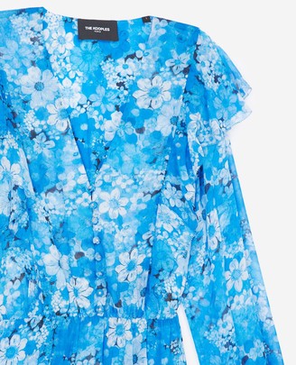 The Kooples Long blue dress with floral print