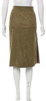 Thumbnail for your product : Frame Denim Suede Knee-Length Wrap Skirt