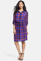 Thumbnail for your product : Adrianna Papell Plaid Drawstring Waist Dress