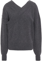 Thumbnail for your product : Each X Other Wrap-effect Melange Merino Wool And Cashmere-blend Sweater