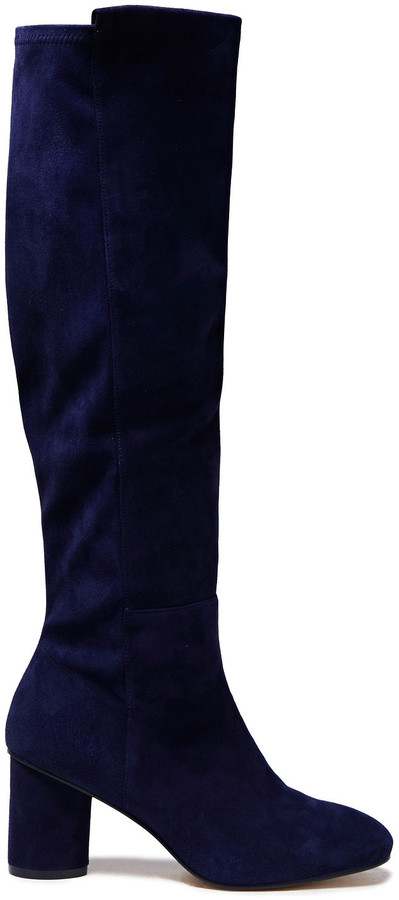 navy blue suede boots womens
