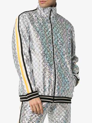Gucci laminated sparkling GG jacket