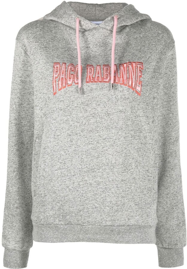 Paco Rabanne Mélange Logo-Embroidered Hoodie - ShopStyle