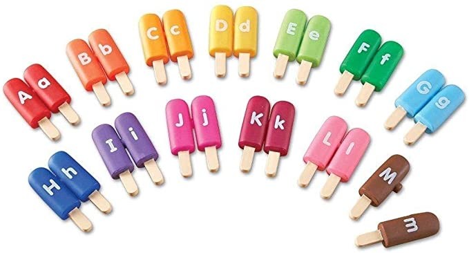 Learning Resources Smart Snacks Alpha Pops, Alphabet Matching & Fine Motor Skills Toy, 26 Double Sided Pieces, Ages 2+,Multi-color